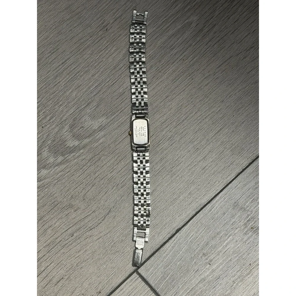 Vintage Seiko 2E20-7289 Ladies Two Tone Rectangular Quartz Watch Fresh Battery